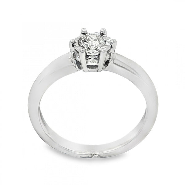 18ct White Gold Illusion-Set Diamond Engagement Ring - 0.30ct