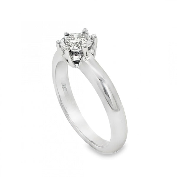 18ct White Gold Illusion-Set Diamond Engagement Ring - 0.30ct