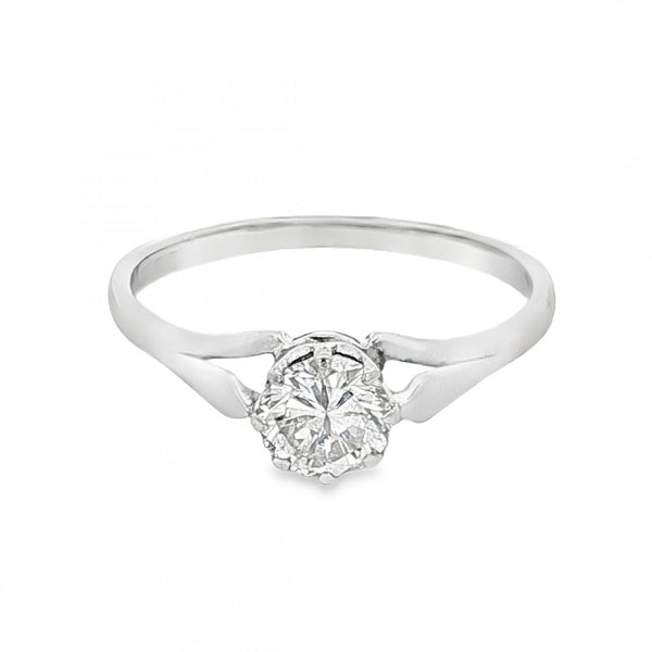 18ct White Gold Diamond Solitaire Engagement Ring - 0.60ct