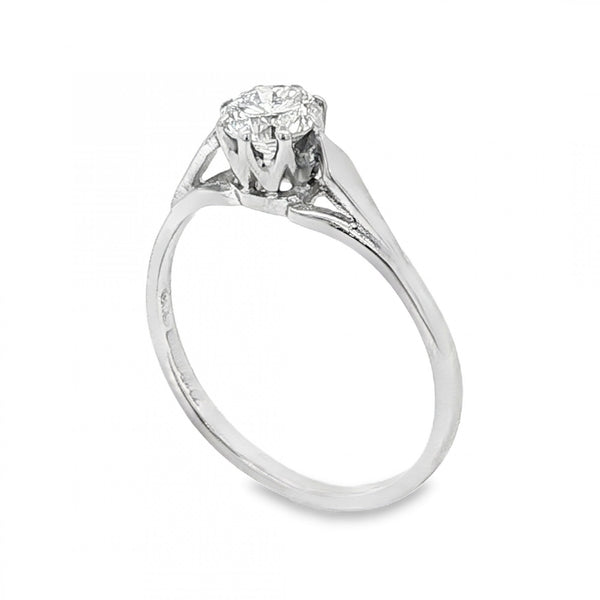 18ct White Gold Diamond Solitaire Engagement Ring - 0.60ct