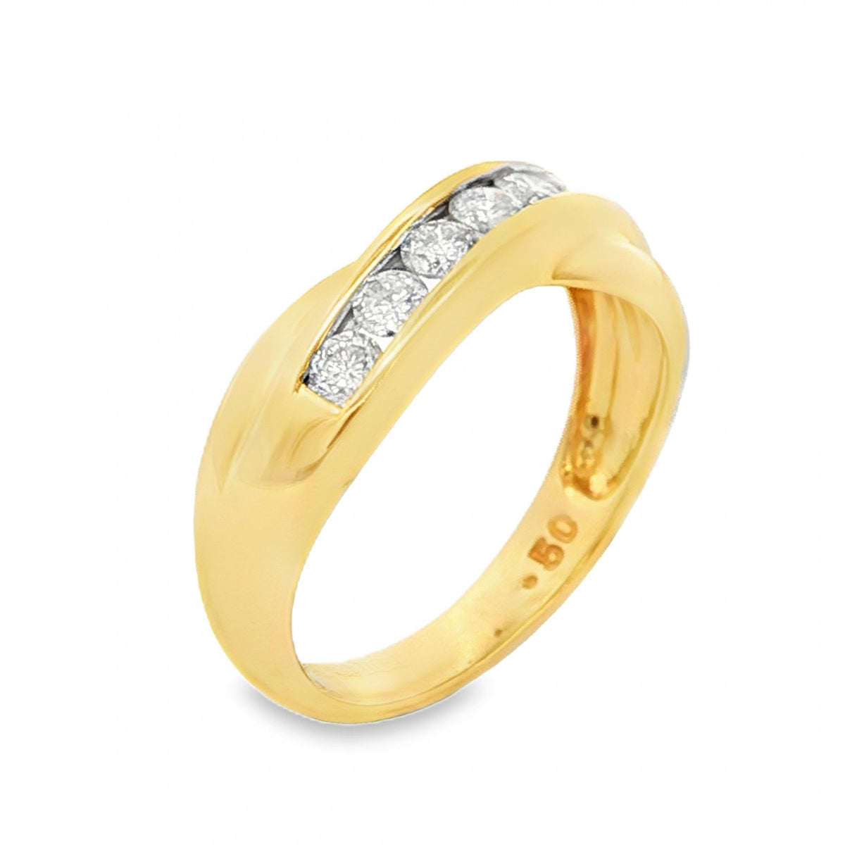 18ct Yellow Gold Diamond Half-Eternity Ring - Size L½ - 0.50ct