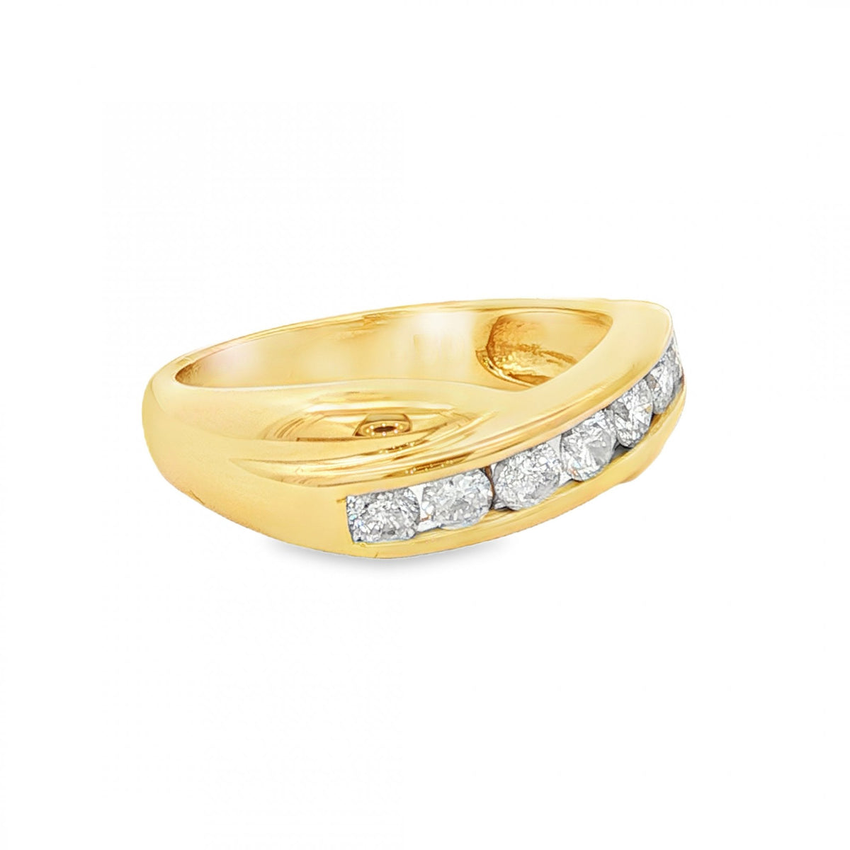 18ct Yellow Gold Diamond Half-Eternity Ring - Size L½ - 0.50ct