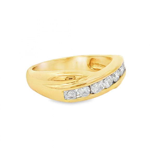 18ct Yellow Gold Diamond Half-Eternity Ring - Size L½ - 0.50ct