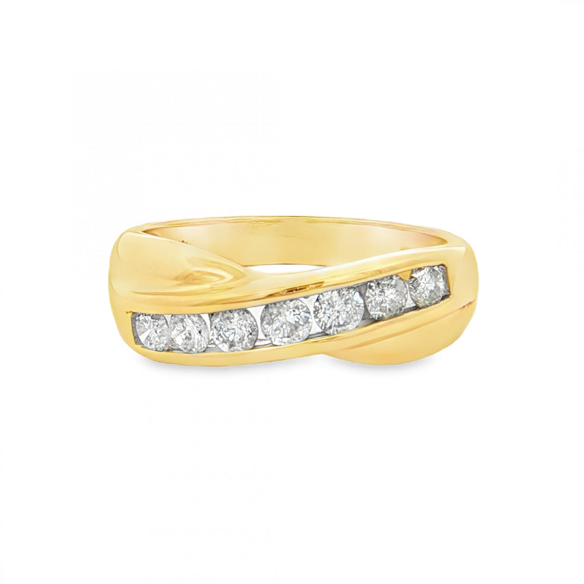 18ct Yellow Gold Diamond Half-Eternity Ring - Size L½ - 0.50ct