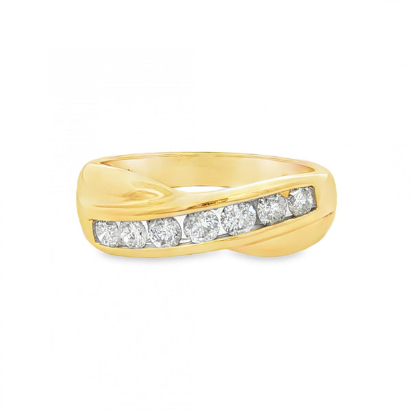 18ct Yellow Gold Diamond Half-Eternity Ring - Size L½ - 0.50ct