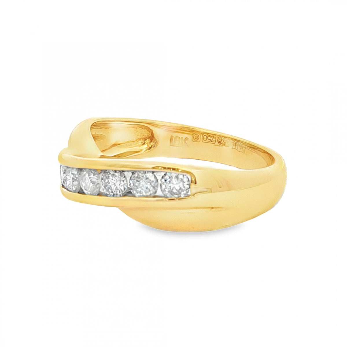 18ct Yellow Gold Diamond Half-Eternity Ring - Size L½ - 0.50ct
