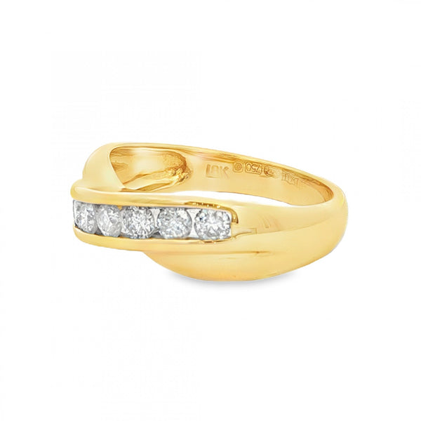 18ct Yellow Gold Diamond Half-Eternity Ring - Size L½ - 0.50ct