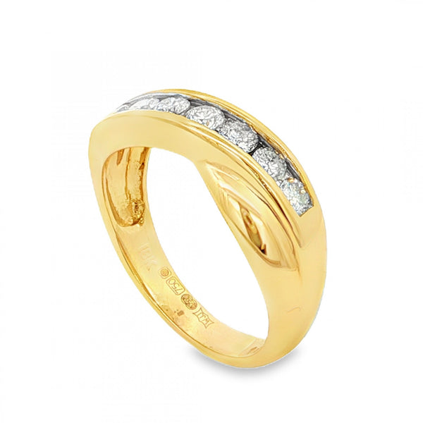18ct Yellow Gold Diamond Half-Eternity Ring - Size L½ - 0.50ct