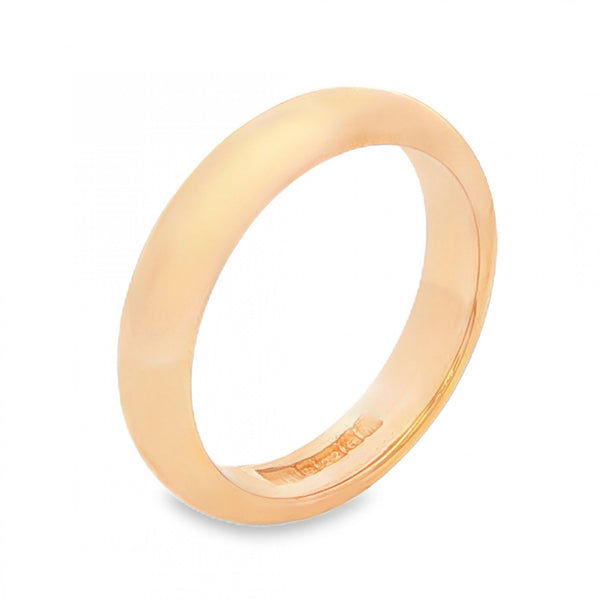 22ct Yellow Gold D-Shape Wedding Band - Size N - 4mm