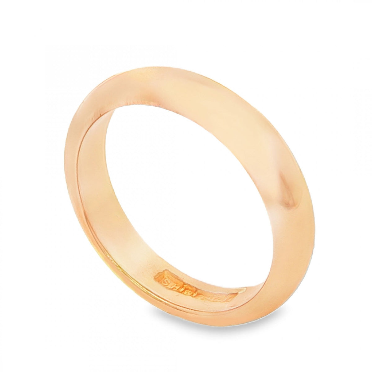 22ct Yellow Gold D-Shape Wedding Band - Size N - 4mm