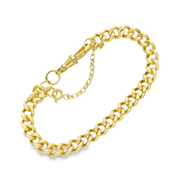 9ct Yellow Gold Albert Bracelet - 7.5" - 24.2g