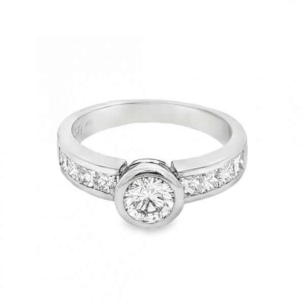 950 Platinum Diamond Engagement Ring - Size H - 0.83ct