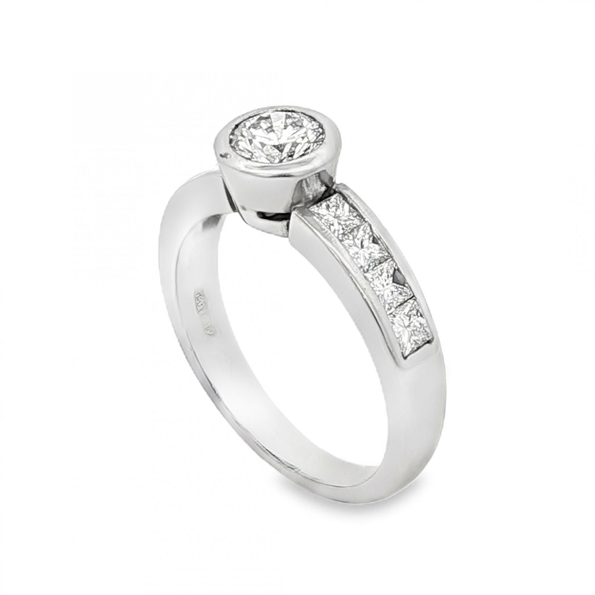 950 Platinum Diamond Engagement Ring - Size H - 0.83ct