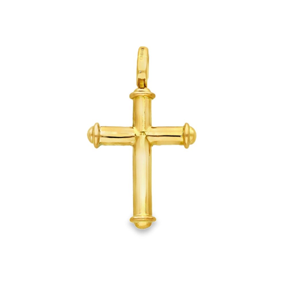 9ct Yellow Gold Diamond Cross Pendant - 25x44x7mm - 0.77ct