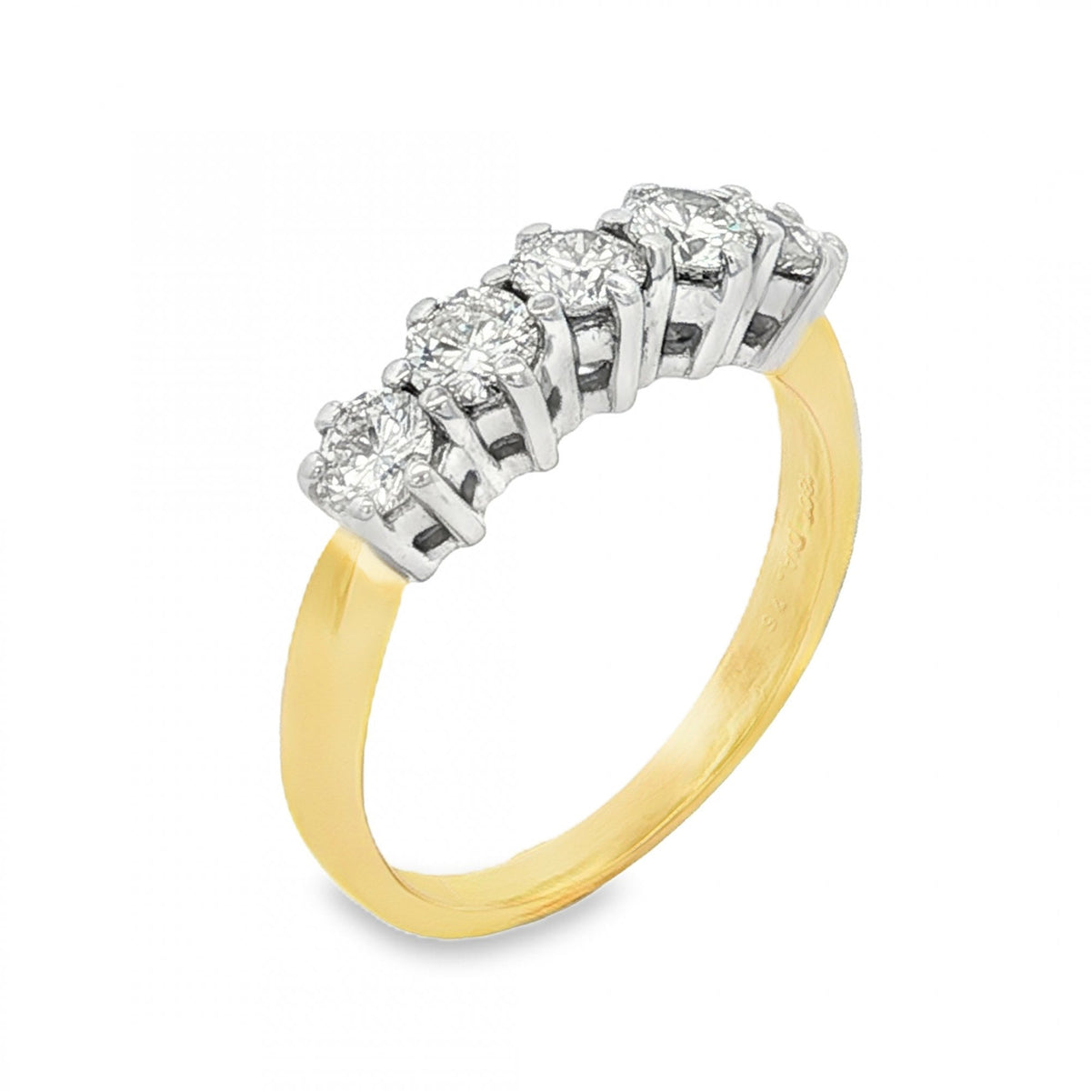 18ct Yellow Gold Diamond Half-Eternity Ring - Size L½ - 1.00ct