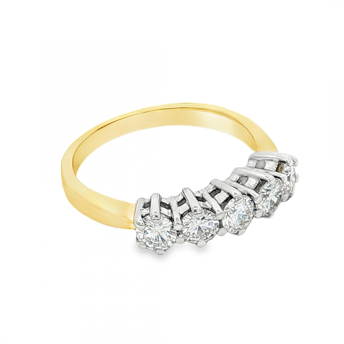 18ct Yellow Gold Diamond Half-Eternity Ring - Size L½ - 1.00ct