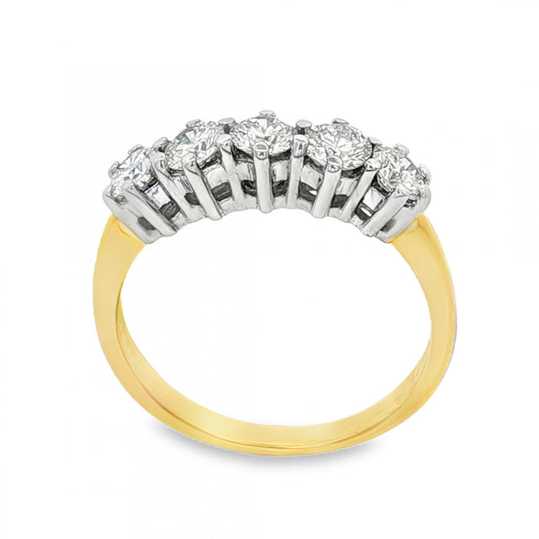 18ct Yellow Gold Diamond Half-Eternity Ring - Size L½ - 1.00ct