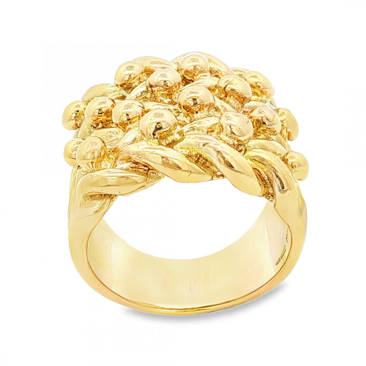 9ct Yellow Gold Heavy Shot Signet Ring - Size W½ - 32.6g