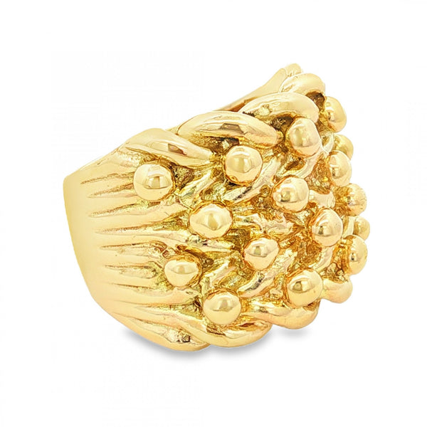 9ct Yellow Gold Heavy Shot Signet Ring - Size W½ - 32.6g