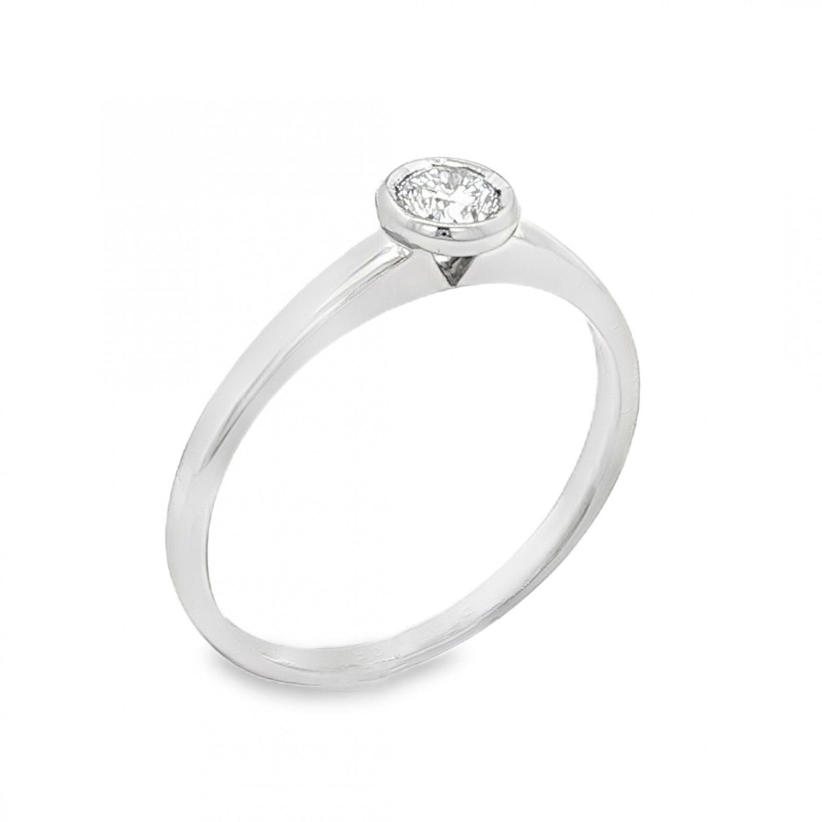 950 Platinum Diamond Solitaire Engagement Ring - Size L - 0.18ct