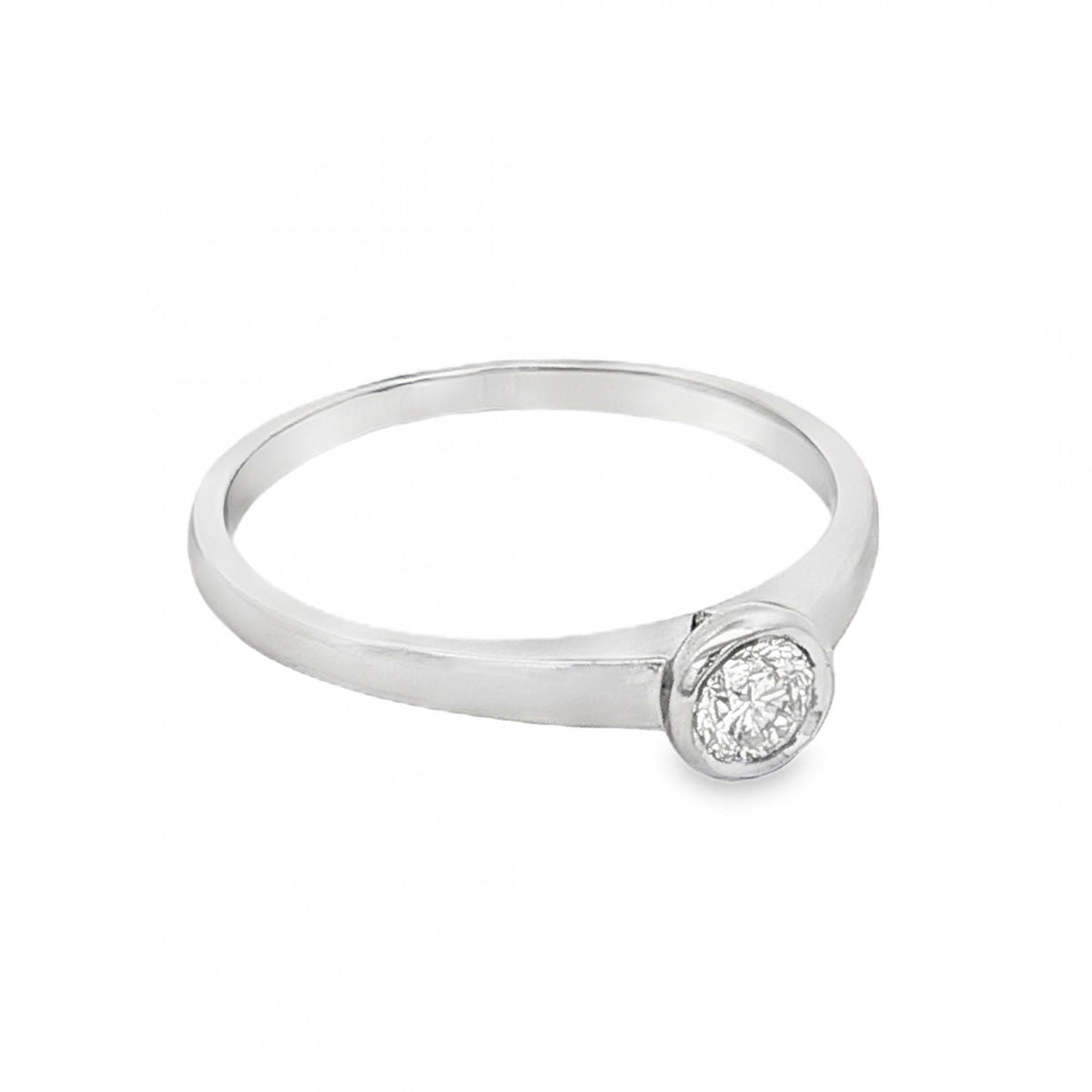 950 Platinum Diamond Solitaire Engagement Ring - Size L - 0.18ct