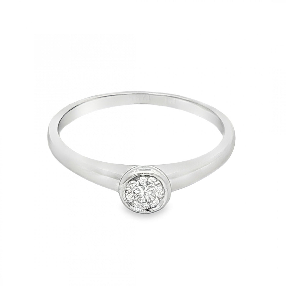 950 Platinum Diamond Solitaire Engagement Ring - Size L - 0.18ct