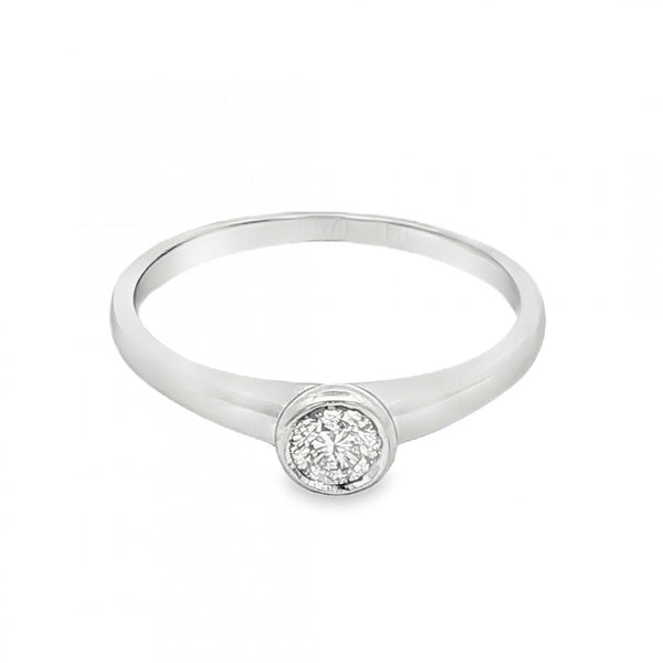 950 Platinum Diamond Solitaire Engagement Ring - Size L - 0.18ct