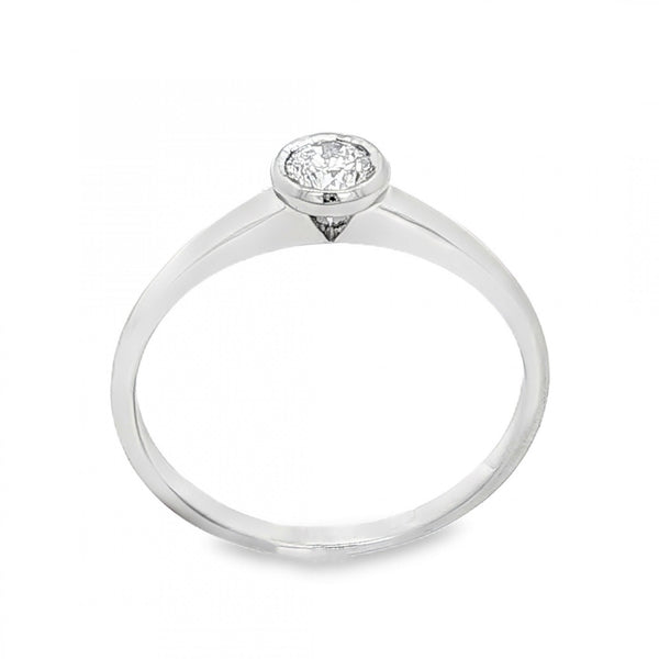 950 Platinum Diamond Solitaire Engagement Ring - Size L - 0.18ct