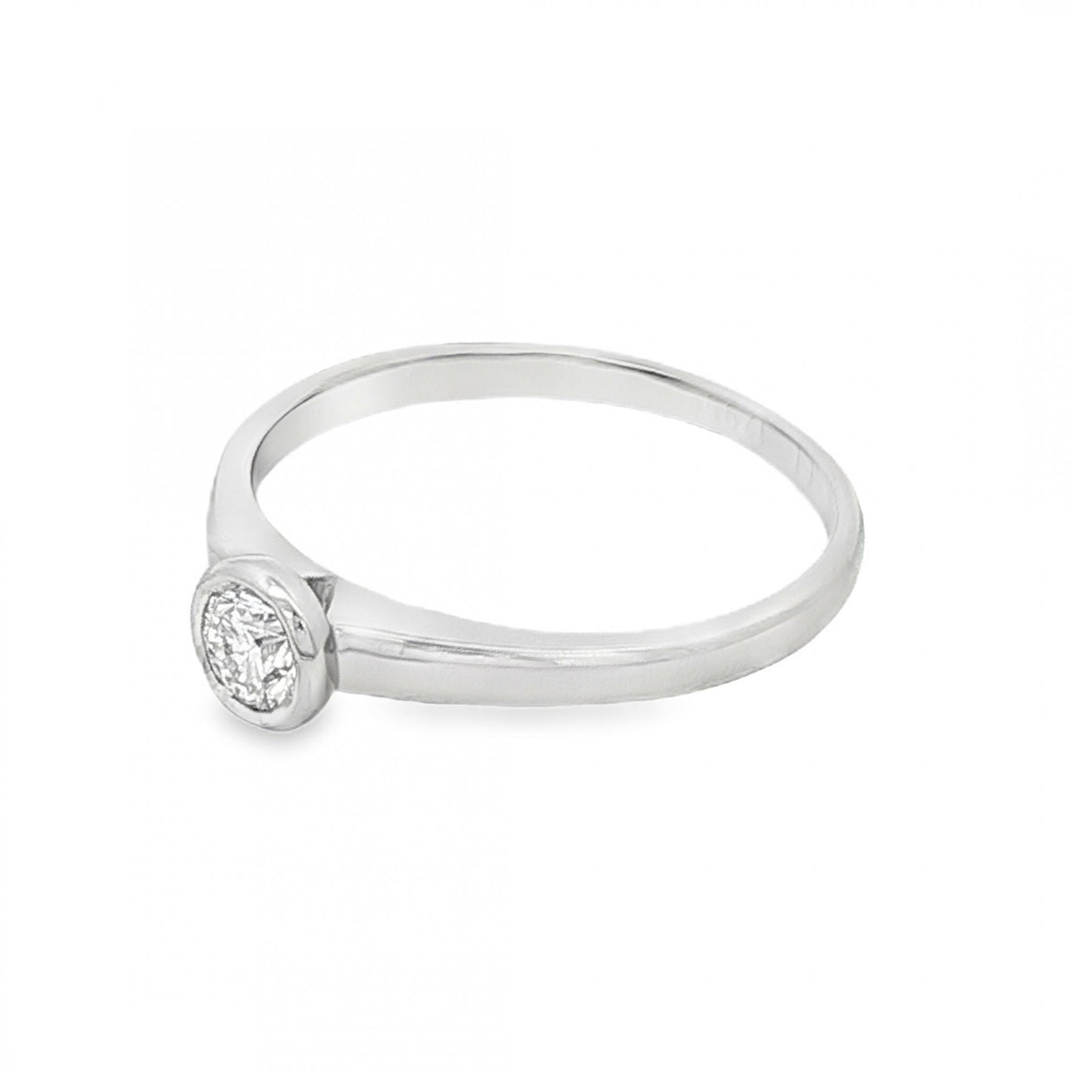 950 Platinum Diamond Solitaire Engagement Ring - Size L - 0.18ct