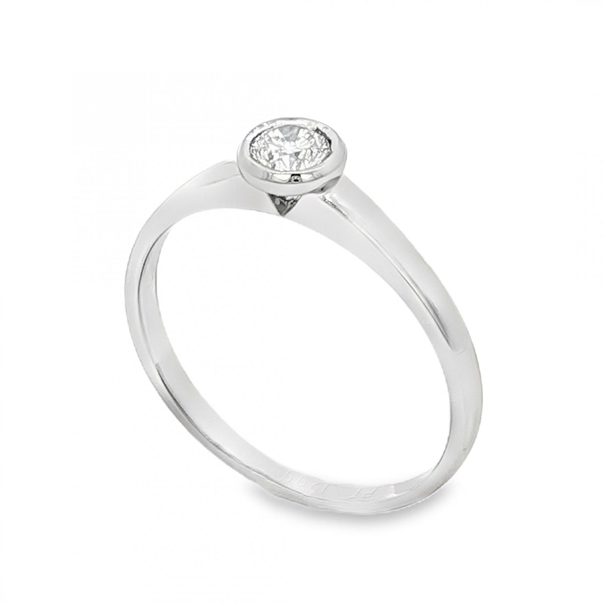 950 Platinum Diamond Solitaire Engagement Ring - Size L - 0.18ct