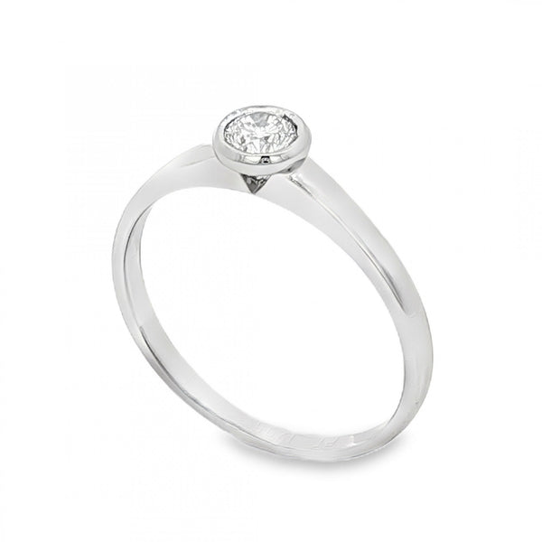 950 Platinum Diamond Solitaire Engagement Ring - Size L - 0.18ct