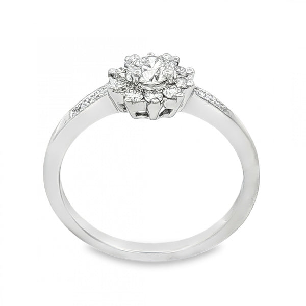 950 Platinum Diamond Cluster Ring - Size N - 0.52ct