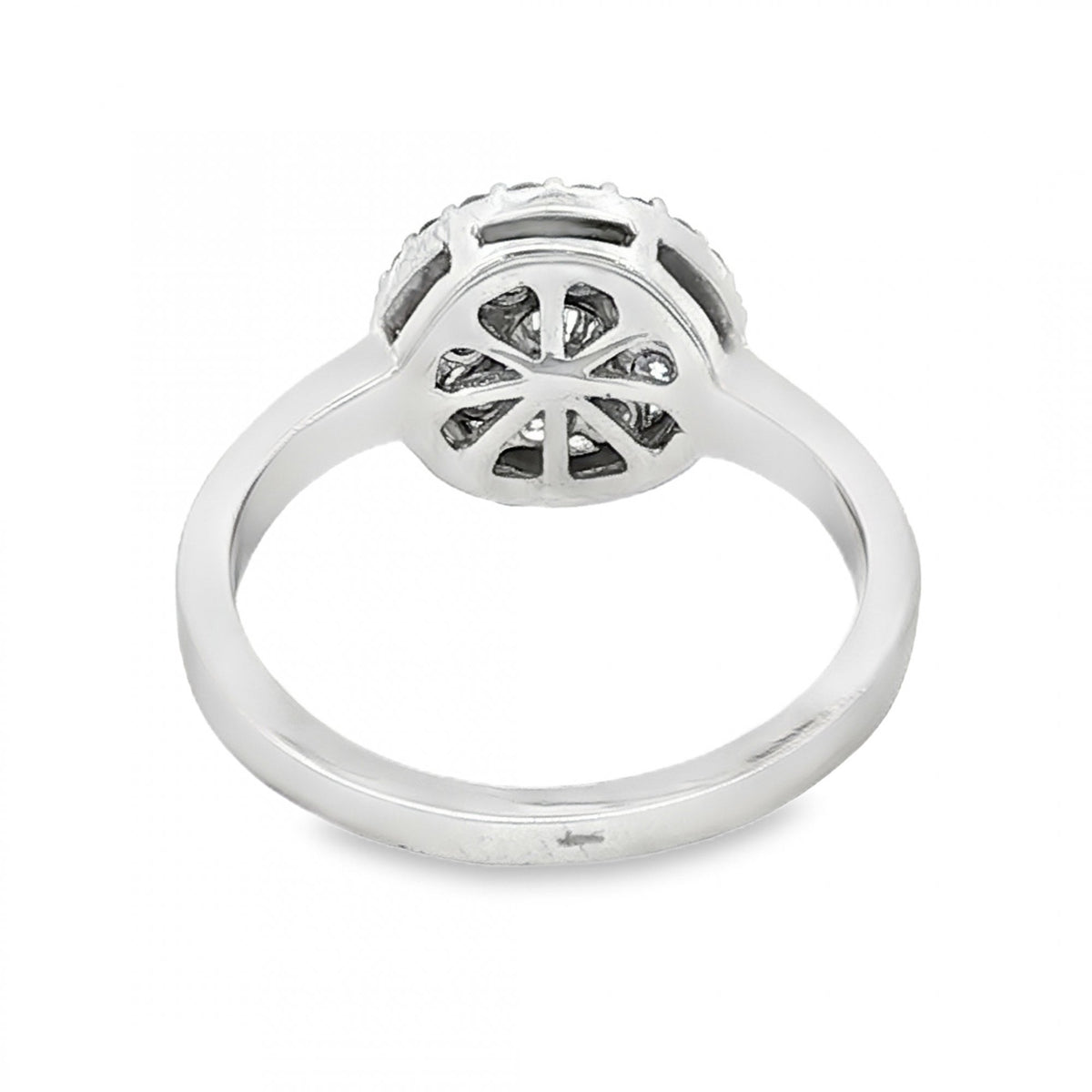 18ct White Gold Diamond Flower Cluster Ring - Size M½ - 0.69ct