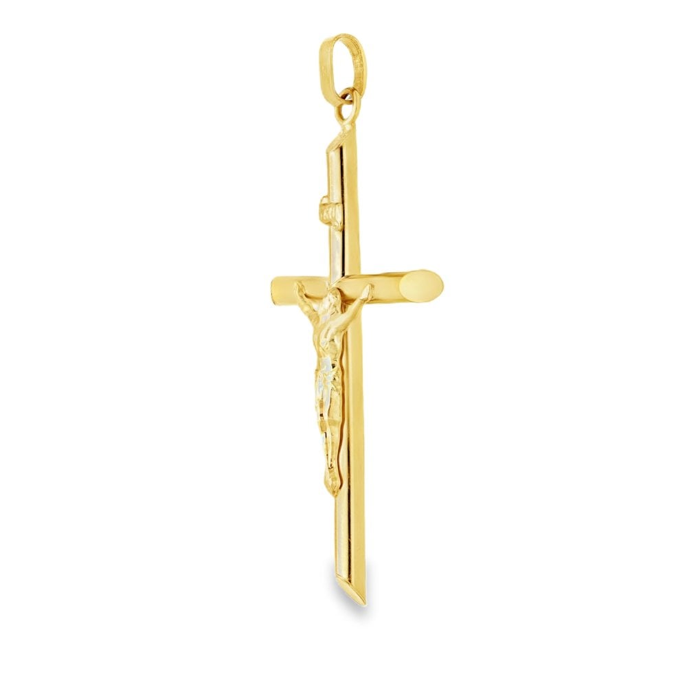 9ct Yellow Gold Crucifix Pendant - 40x64mm - 4.7g