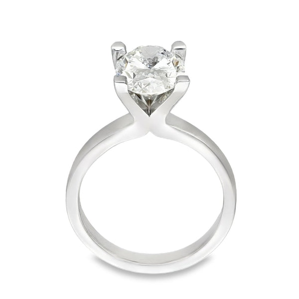 3.02ct White Gold Certified Oval Diamond Engagement Ring -D/VVS2