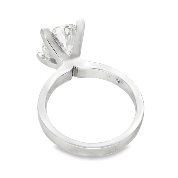 3.02ct White Gold Certified Oval Diamond Engagement Ring -D/VVS2