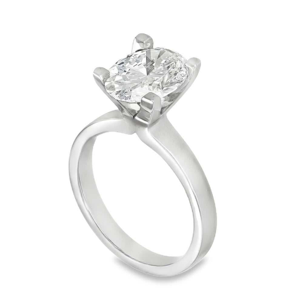3.02ct White Gold Certified Oval Diamond Engagement Ring -D/VVS2