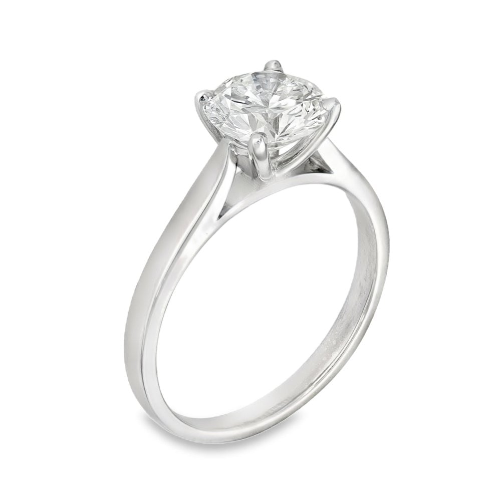 950 Platinum Certified Diamond Engagement Ring - Size Q - 1.87ct