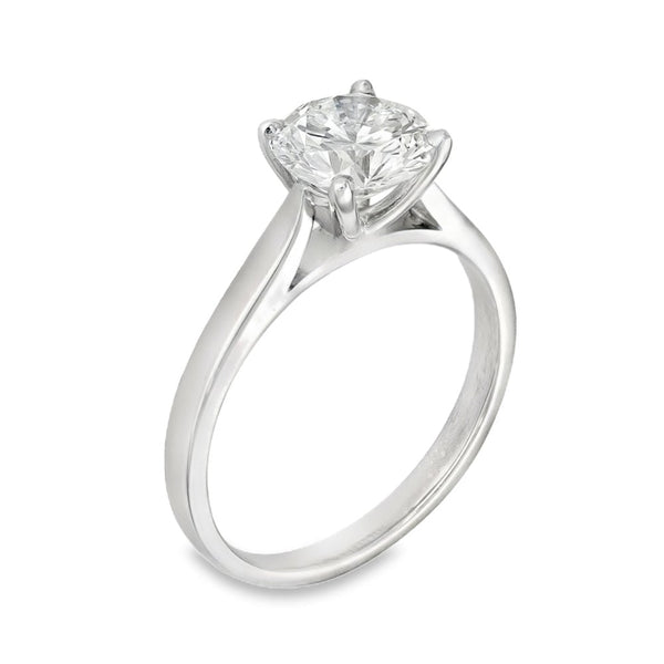 950 Platinum Certified Diamond Engagement Ring - Size Q - 1.87ct