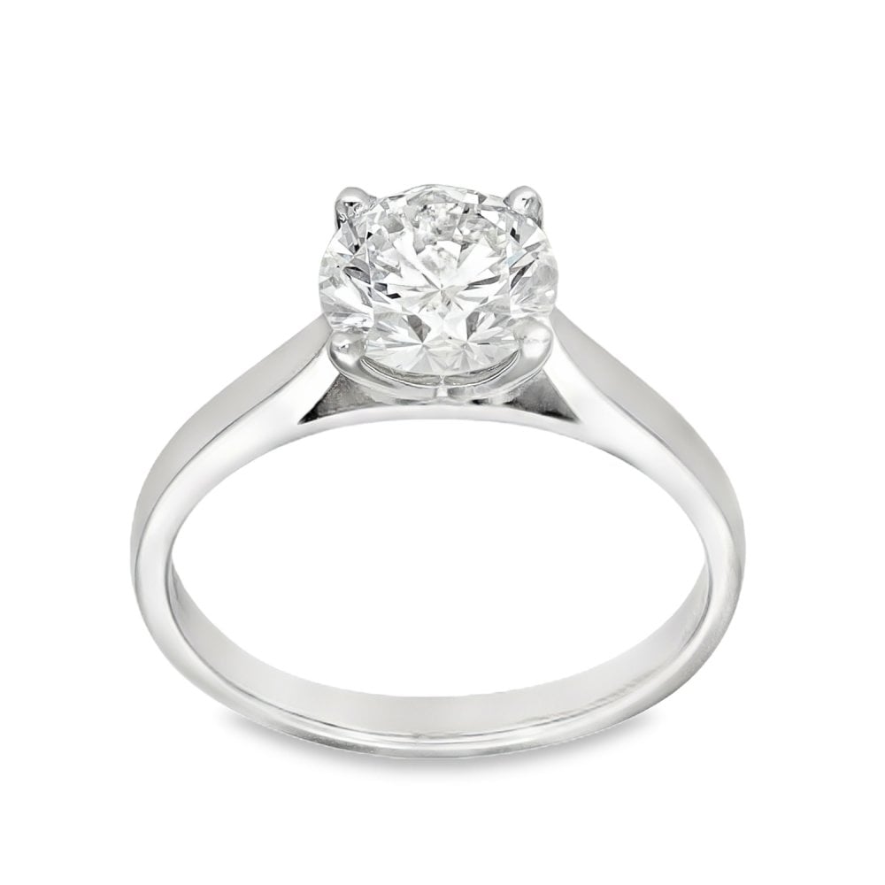 950 Platinum Certified Diamond Engagement Ring - Size Q - 1.87ct