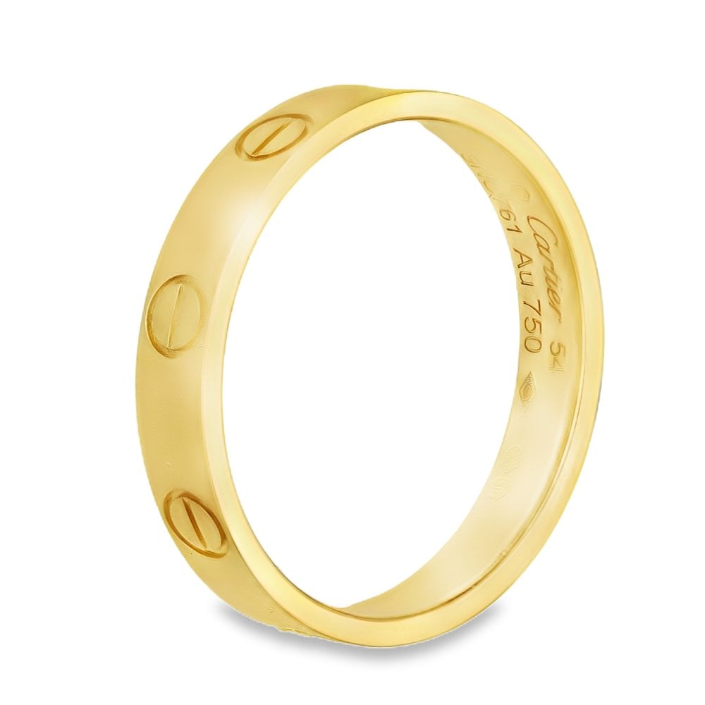 18ct Yellow Gold Cartier Love Ring - Size N - 3.5mm
