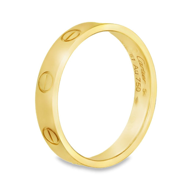 18ct Yellow Gold Cartier Love Ring - Size N - 3.5mm