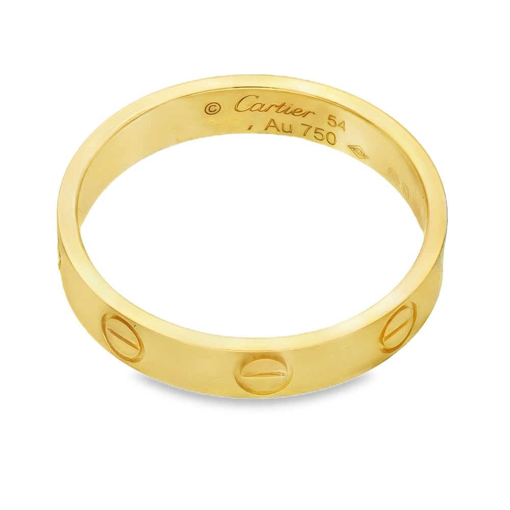 18ct Yellow Gold Cartier Love Ring - Size N - 3.5mm