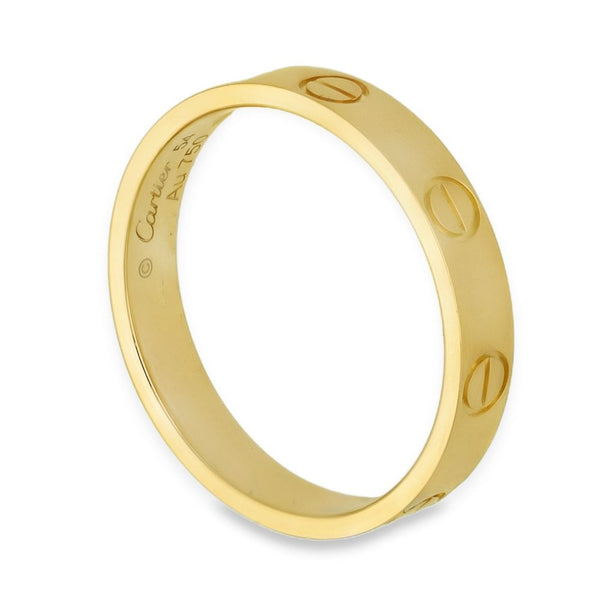 18ct Yellow Gold Cartier Love Ring - Size N - 3.5mm