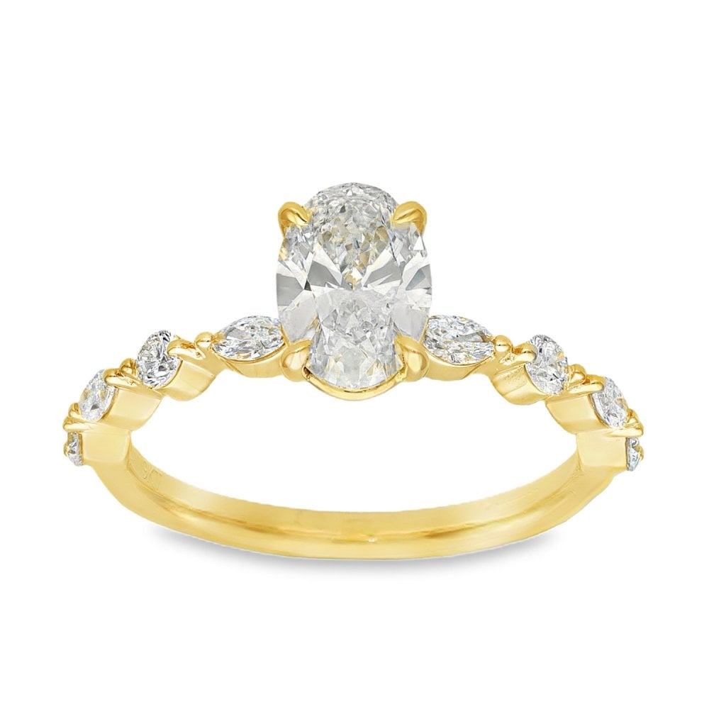 1.40ct Yellow Gold Oval Diamond Engagement Ring - VVS2/D