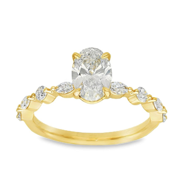 1.40ct Yellow Gold Oval Diamond Engagement Ring - VVS2/D