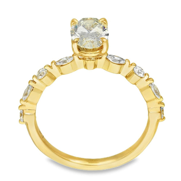 1.40ct Yellow Gold Oval Diamond Engagement Ring - VVS2/D