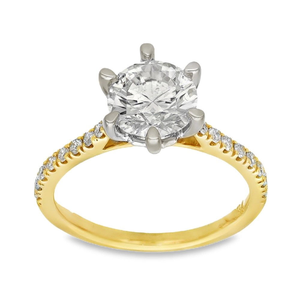 18ct Yellow Gold Diamond Solitaire Engagement Ring - 1.71ct