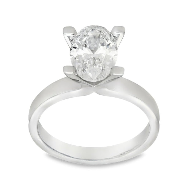 2.01ct Platinum Certified Oval Diamond Engagement Ring - D/VVS2