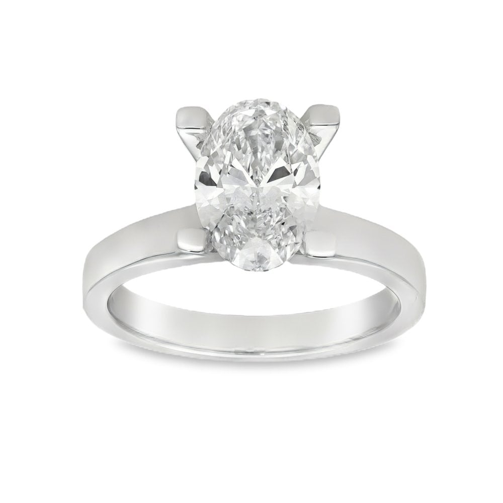 2.01ct Platinum Certified Oval Diamond Engagement Ring - D/VVS2